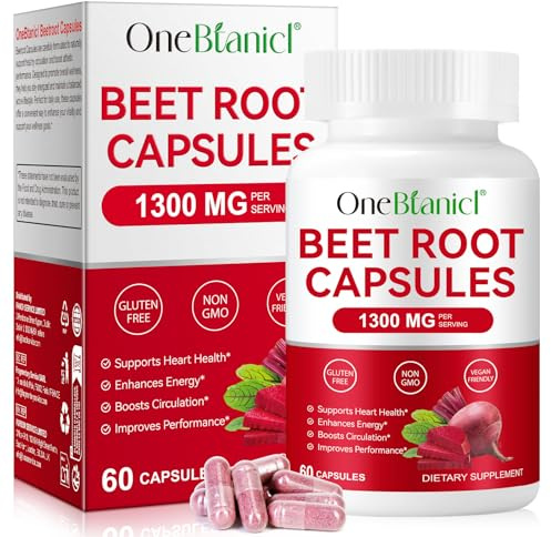 Beet Root Capsules for Natural Energy & Endurance Support,Beetroot Powder Beet Supplement with Hawthorn Berry to Support Circulation and Blood Flow- 60 Capsules
