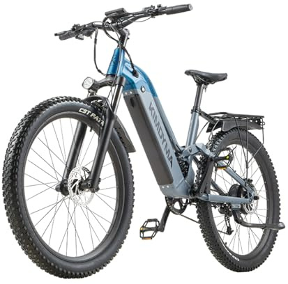 KIMDYMA K1 EBike E-MTB mit Doppelfederung 27,5 Zoll | 48V 20Ah Akku 160 km Reichweite | 80Nm Motor, 9-Gang & 27,5×2,8 Bereifung | Unisex Stadttrail Geländetauglich
