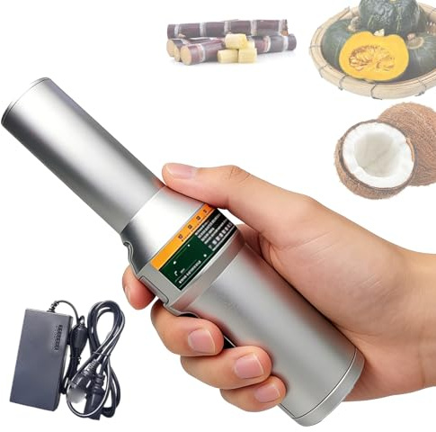 Pelador eléctrico de caña de azúcar, herramienta cortadora de cocoo de acero inoxidable con velocidad ajustable, mini máquina raspadora de caña de azúcar, para cocoo, calabaza, taro, piña