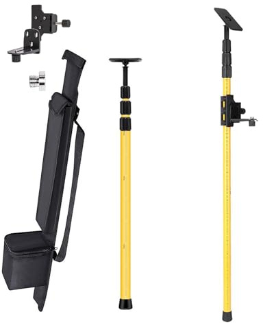 Tige Telescopique Niveau Laser, Support Laser, Mât Télescopique de Nivellement,115 à 280 cm de Hauteur, avec Table Élévatrice pour Lasers Rotatifs et à Lignes,Pour Laser à Lignes Croisées de 360°