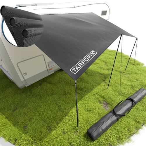 Tarpofix® Toldo para Caravana 4 x 2,4 m | Impermeable PU6000mm con Multi Keder | Protección Solar UV 60+ | Aluminio Resistente | Montaje sin Herramientas | Toldo Camping Camper Autocaravana