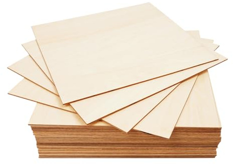 30 fogli di compensato di tiglio da 3 mm, 300 x 300 mm, per taglio laser, incisione laser e plotter, legno per modellismo, decorazione e artigianato (300 x 300 mm)