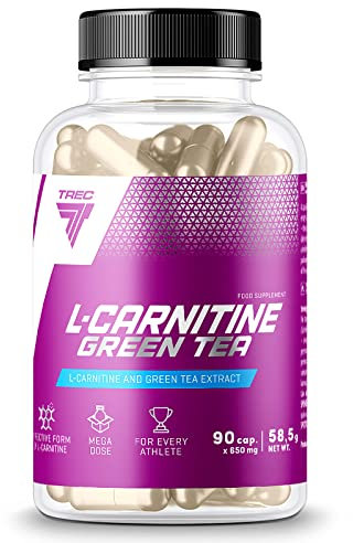 TREC Nutrition L-CARNITINE + Green Tea | Turn Fat into Energy | Weight Loss Metabolism Booster | 90 Capsules