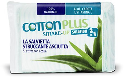 Cotton Plus SMAKE-UP ALOE VERA MAXI 40 pz. | STRUCCANTE NATURALE! Salviette struccanti asciutte brevettate, senza conservanti, 100% naturali!
