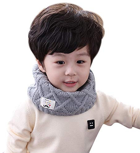 Écharpe Enfants Tour de Cou Laine Tricotée Foulard Mignon Cache-col Convient Automne Hiver Écharpe Chaud Garçons Filles Vogue Cadeau de Noël Anniversaire