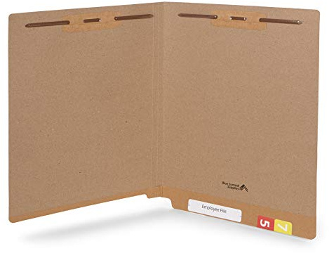 Blue Summit Supplies 50 Abschlusstaschen braun Schnellhefter Abschlusstaschen 2 Verschlüsse verstärkt gerade geschnittene Tabmappen mit zwei Zinken, Briefgröße, Kraft, 50 Stück