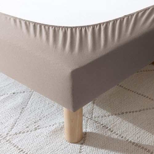 Botten bomull jersey taupe 80x200