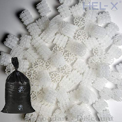 STÖHR HEL-X® Helix HXF 25 KLL - Farbe: Weiß - biocarrier Filtermedium für Biokammer Koi Teich Filter Füllkörper Filtermaterial - Menge: 200 Liter