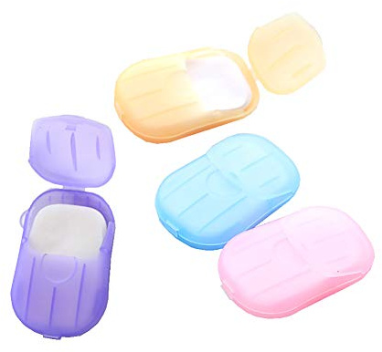 ccHuDE 6 Packs Portable Disposable Paper Soap Sheets Hand Washing Bath Scented Paper Soap for Camping Hiking Travel