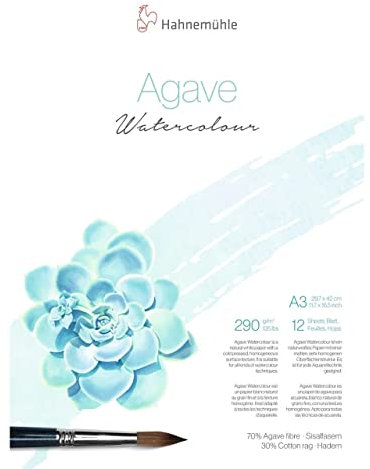 Agave Fibre 290 g/m² Watercolour Block - A3, 12 hojas