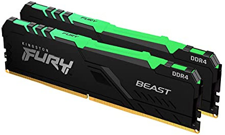 Kingston FURY Beast RGB 64GB (2x32GB) 3600MT/s DDR4 CL18 Mémoire Kit pour PC Kit de 2 KF436C18BBAK2/64