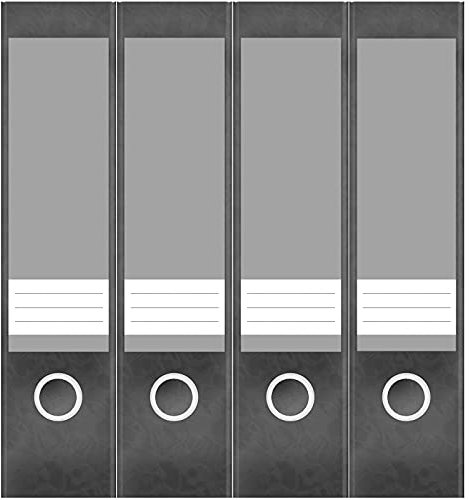 Etiketten für Ordner | Grau 6 | 4 breite Aufkleber für Ordnerrücken | Selbstklebende Design Ordneretiketten Rückenschilder