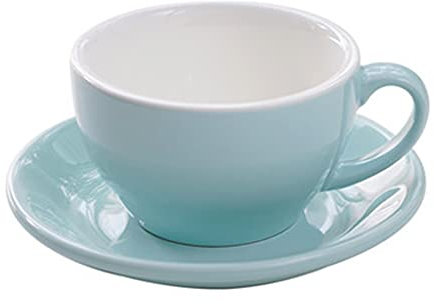 DUNAKE Porzellantasse wei3 zum bemalen, Kaffeetassen Keramik 8,5 Unze Weiß, Kaffee Sets für Spezialitäten Kaffeegetränke, Latte, Café Mokka und Tee Für Männer Frauen Dad Mama Erwachsene Multicolor