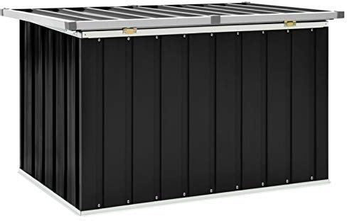 Susany Garten-Aufbewahrungsbox Gartenbox Auflagenbox aus Verzinkter Stahl,Aufbewahrungstruhe Werkzeugkasten Aufbewahrungskiste,zu öffnen und zu schließen mit Klappdeckel