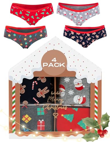 soxo Julklapp Trosor Set Present Till Henne Bomull Underkläder Dam Gifts For Women 4 Stycken