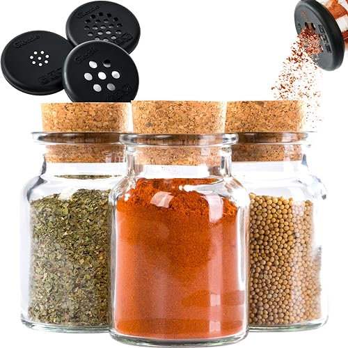 GIESSLE® 30x runde Gewürzgläser mit Korken kleine Vorratsgläser Gewürzdosen Glasbehälter Vorratsdosen Korkenglas