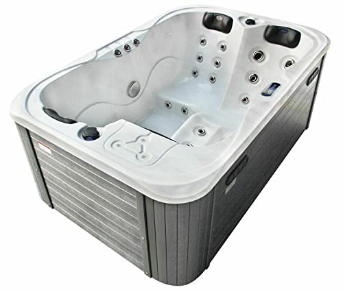 DEKO VERTRIEB BAYERN XXL Luxus SPA LED Whirlpool Set 195x127cm Outdoor-Indoor Pool Ozon 3 Personen