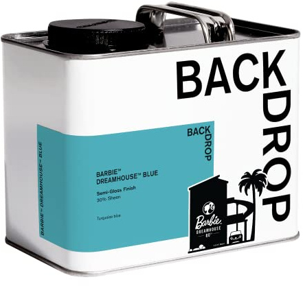 BACKDROP | Premium Interior Paint | Semi-Gloss, 30% Sheen Finish | BARBIE™ DREAMHOUSE™ BLUE – Turquoise Blue | 0.5 Gallon