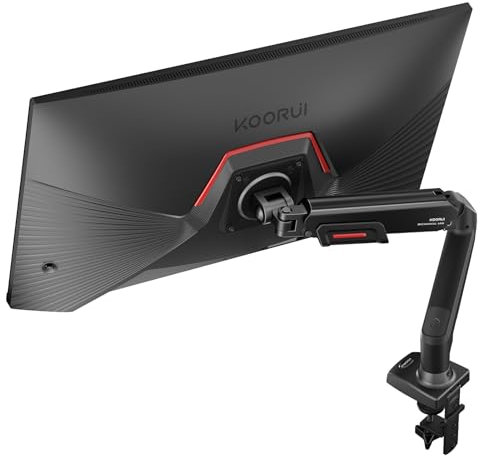 KOORUI Support Ecran PC Moniteur pour Ecrans Plats et Incurvés de 17 à 32, Ergonomique Ressort à Gaz Bras, Réglable en Hauteur, Inclinaison, Pivotant, Plage de Charge 2-9kg, VESA 75&100mm
