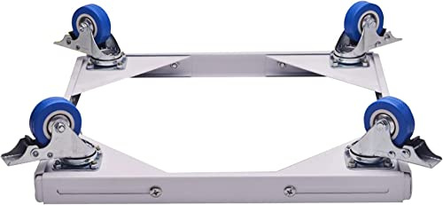 YHJZSM Base Porta LavatriceApparecchio Lavatrice Asciugatrice Frigo Base Mobile con 4 Ruote Vaschette Frigo Regolabili Lunghezza 45-62 cm Base ripiano in Acciaio Inox per stoviglie