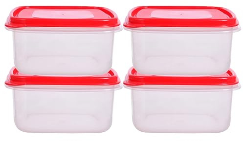HOMESHOPA Plastic Food Storage Containers, 4 Pack 1.5 Litre Square Clear Leakproof Airtight, BPA-Free Reusable & Stackable Meal Prep Lunch Boxes, Microwave Freezer & Dishwasher Safe