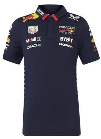 Red Bull Racing F1 2024 Polo para niños del equipo, azul medianoche, 10-11 años
