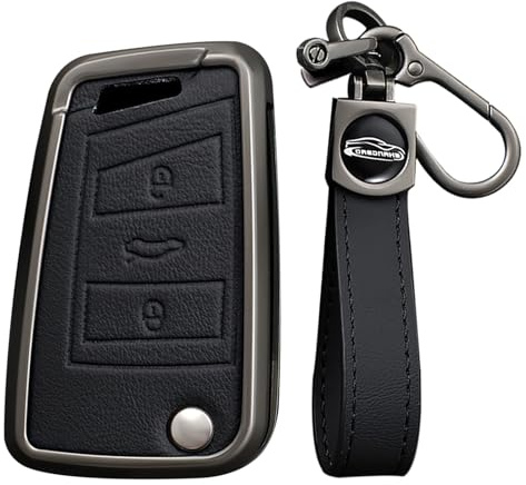 KUNIO Schlüsselhülle Passt für VW Golf 7 MK7 Polo T-ROC Tiguan Passt für Skoda Superb Octavia Passt für Seat Cupra Ateca Leon Ibiza Schlüsselschutz Zinklegierung Schlüsselanhänger