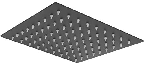 Square Rain Shower Head, Ultra Thin Rainfall Shower Head Large Top Spray Showerhead Powerful High Pressure Overhead Fixed Showerhead G1/2in Thread Mount Ceiling Showerhead