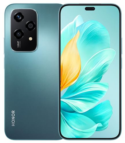 HONOR 200 Lite 5G Smartphone,8GB+256GB,Triple Camera 108MP+5MP+2MP,Octa Core MediaTek Dimensity 6080(6nm), Mobile Phones,AMOLED 6,7’,4500mAh/Dual SIM/GPS,MagicOS 8.0/Android 14,Cyan