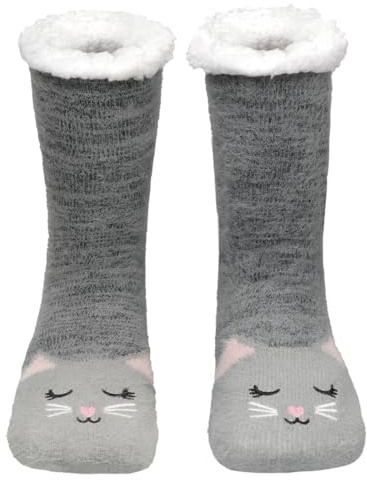Calzini Invernali Donna, Calzini Natalizi Termiche, Calze Antiscivolo Calzini a Pantofola, Calze Antiscivolo Donna Calzini Termici, Calzettoni Morbidi per Casa Regalo Natale cat