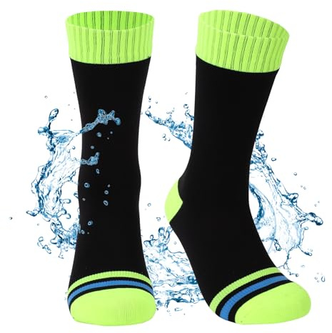 BBXWANG Unisex Wasserdichte Socken (DE/NL/SE/PL, Alphanumerisch, S, Regular, Regular, Grün Schwarz)