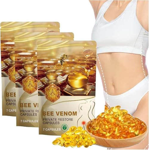 Cápsulas de aceite de jengibre de veneno de abeja, cápsulas de jengibre, cápsulas de veneno de abeja, cápsulas de reparación natural de veneno de abeja (3 bolsas)