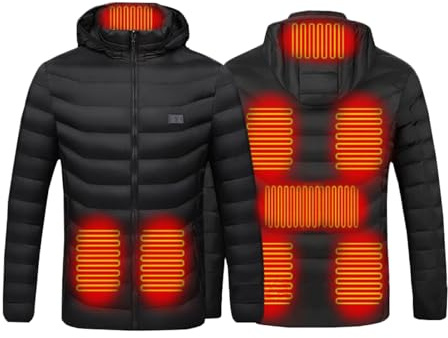Yahbrra Beheizbare Jacke Winter Warme Unisex: Herren Damen Winter 8 Zone 3 Heizstufen Beheizte Jacke USB Lade für Outdoor Motorrad Wandern