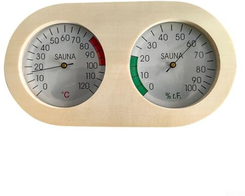 Thermo-hygromètre en bois pour sauna, thermomètre et hygromètre R, 2 en 1, thermomètre en bois, 235 x 130 mm