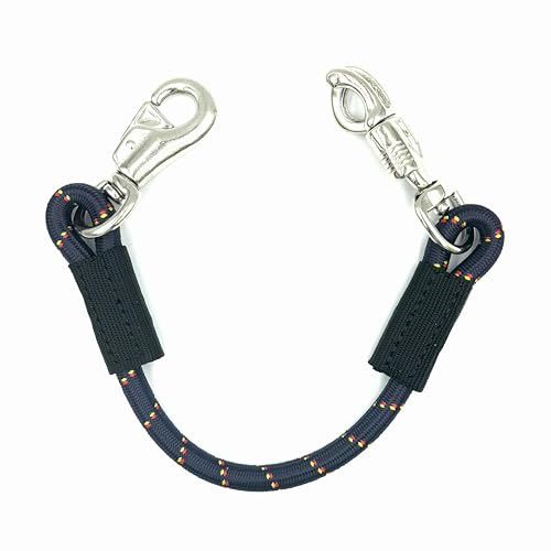JA Horse Fascetta elastica per il trasporto, con gancio antipanico e chiusura a scatto per cavalli, box e stalla (1, blu marino, 80 cm)