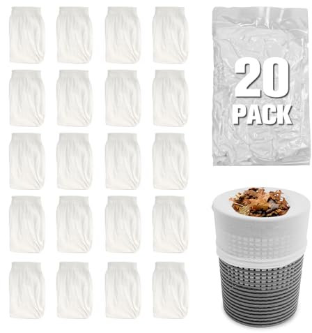 TidyMister 20-Pack of Pool Skimmer Socks - Pool Skimmer Socks for Inground Pool Or Above Ground Pool Filter Excellent Savers for Pool Baskets and Surface Skimmers