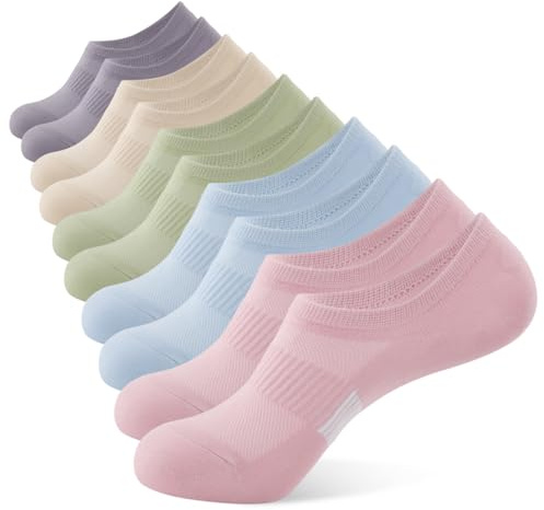 BUDERMMY Sneaker Socken Damen 35-38 39-42, Füßlinge Sneakersocken mit Rutschfest Silikon Laufsocken Kurze Unsichtbar (DE/NL/SE/PL, Numerisch, 39, 42, Regular, Regular, Mehrfarbig)