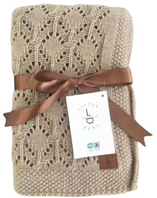 Little Dedi Baby Weiche Strickdecke – 80x100 cm Taupe – Oeko-Tex Zertifiziert – Leicht & Kuschelig – Perfekt für Neugeborene, Kleinkinder, Kinderbett, Kinderwagen & Babyzimmer