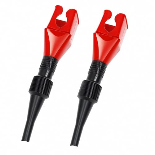 Lot de 2 entonnoirs en plastique pour huile automobile et usage domestique avec bec large et bec flexible extensible (rouge)