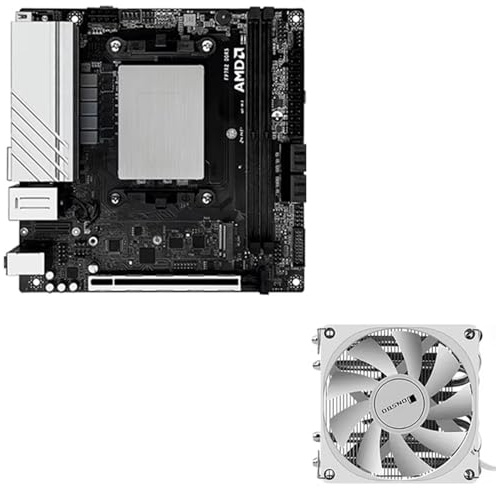 CYMINILMDPC NAS Motherboard Ryzen 9 8945HS+Radiator Fan,2xNVMe 4xSATA3.0 1x PCIEx8 2xDDR5 2x2.5G LAN 17x17 Gaming ITX Mainboard HDMI*2 DP Mini ITX Soft Routing Board