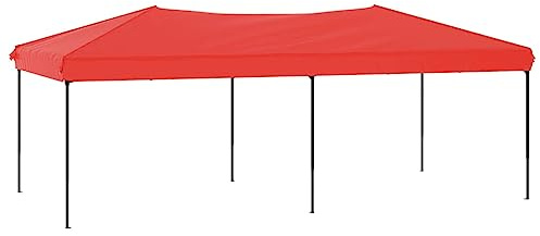 Tonnelle de Jardin Pliable, Tente de Réception Pavillon Barnum de Jardin Rouge 3x6 m