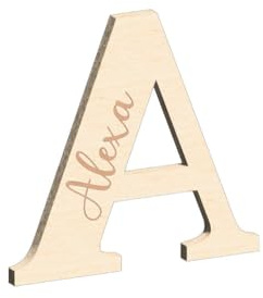 Buchstabe aus Holz - 4mm Dicke Birke Schriftzug Kinderzimmer Tür, Wunschname & Buchstabe – Birke graviert – Türschild Familie – Geschenk Einzug Hochzeit – 15 cm, 20 cm, 25 cm