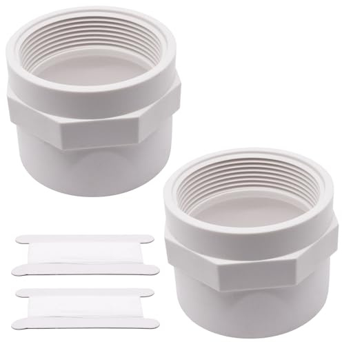 S SYDEIN 2Pcs 2 Inch PVC Pipe Fitting, White Slip to Female Thread PVC Coupling Fittings, SCH40 Slip Coupling