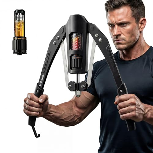 LUCRUSE Arm Trainer mit Hydraulikzylinder – Verstellbarer Twister für Arme, Brust und Schultern, Fitness-Expander für Zuhause, Training für Oberkörper und Unterarm mit 10-200 kg Widerstand
