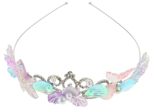LABRIMP Meerjungfrau Haarschmuck Muschel Kopfbedeckung mit Glitzer und Strass für Mädchen Party Karneval Halloween Kostüm Zubehör