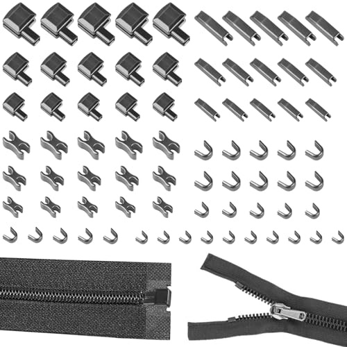 JAXICREY Reißverschluss Reparatur Set, #3#5#8 Reißverschluss Endstück Reparieren Reisverschluss-Reparaturset Zipper Repair Kit für Jacken Mäntel Zelte Taschen Gepäck