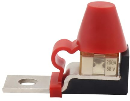 Kit di morsettiera fusibile batteria 60-300A per auto, marina, barca per - portafusibili con morsetti M8, 58 V max, per protezione dell'alimentazione CC (100 A)