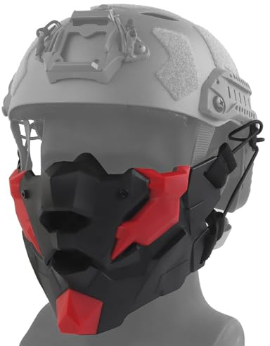 Demi-Masque Tactique D'extérieur pour Paintball et Airsoft : Équipement de Protection en Silicone avec Trous de Ventilation Protection Respirante(Black)