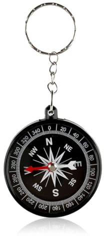 Lotsdonxia Pocket Compass with Key Ring, Luminous Magnetic Needle for Accurate Navigation, Lightweight 360 Degree Rotating Bezel for Hiking, Camping and Outdoor Adventures (Black)