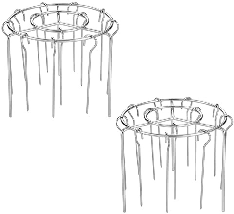 boxoon 2 soportes verticales para barbacoa, acero inoxidable 316 con 12 pinchos, apto para horno, diseño de anillo fácil de agarrar, parrilla sólida para un calentamiento uniforme